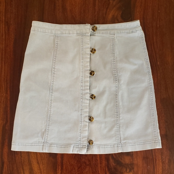 LISTICLE Light Blue Cotton Denim A-line Mini Skirt - Picture 2 of 9